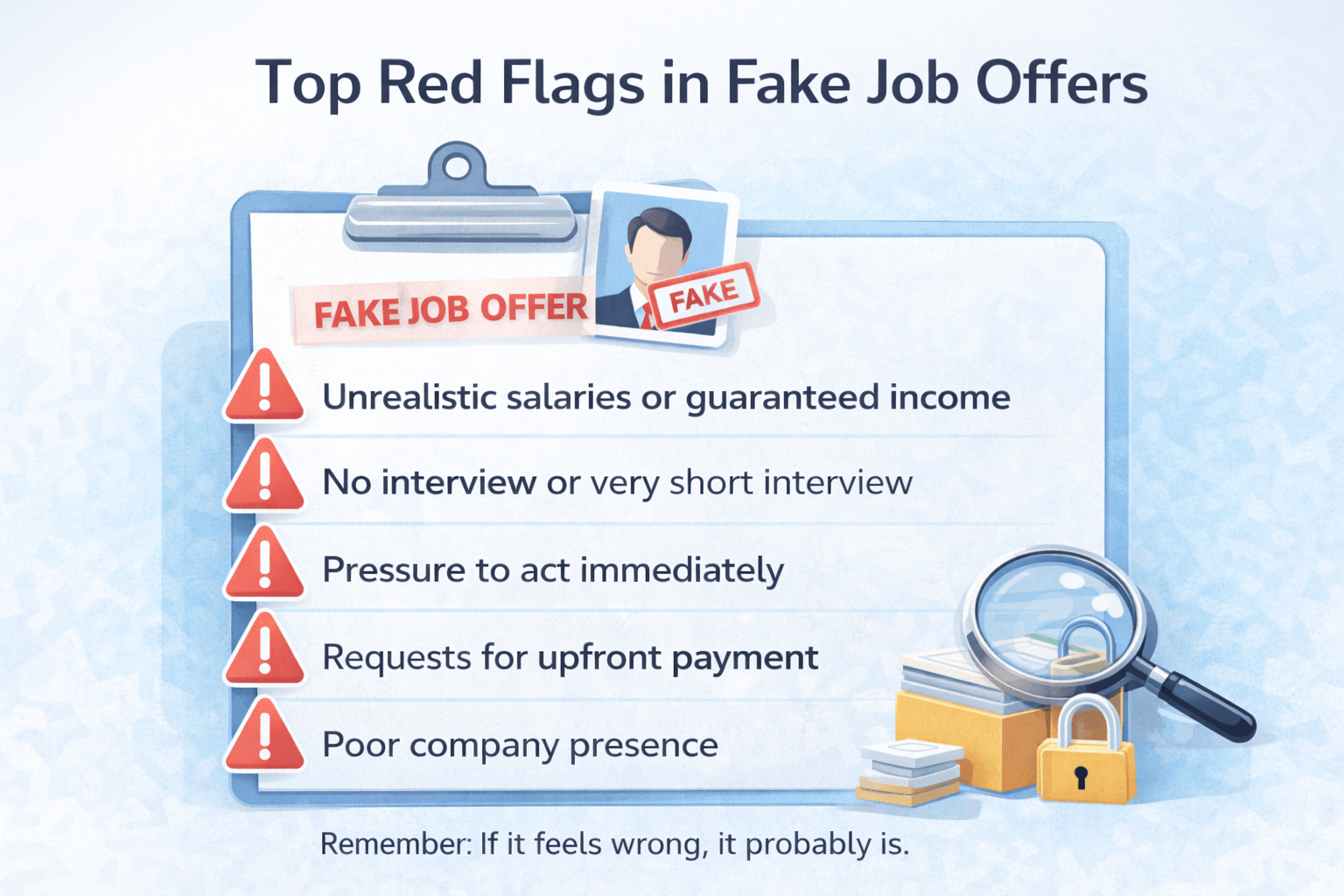 Top red flags in fake job offers